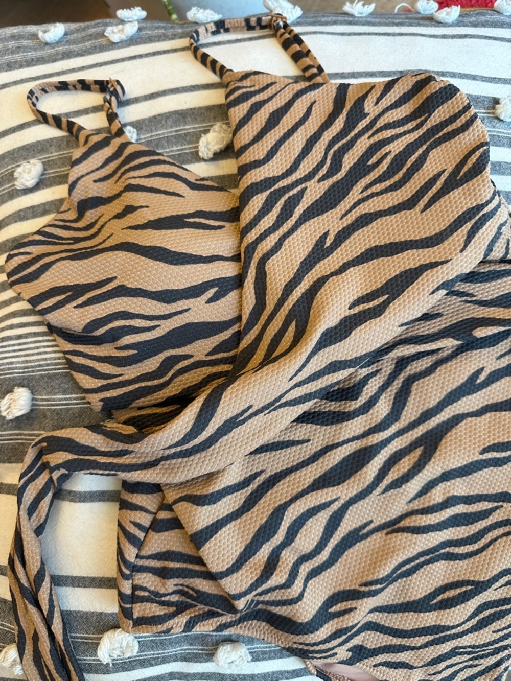 aerie Brown and Black Tiger-Print One-Piece Swimsuit - Picture 5 of 6